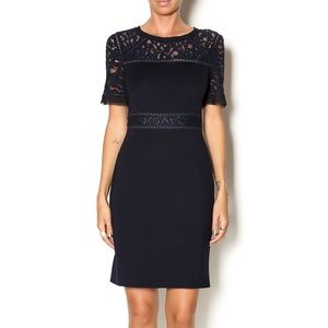 Rebecca Taylor Navy Lace Sheath Dress
